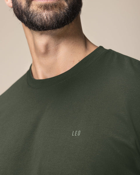 Camiseta manga larga ajustada de pijama#color_249-verde-oscuro