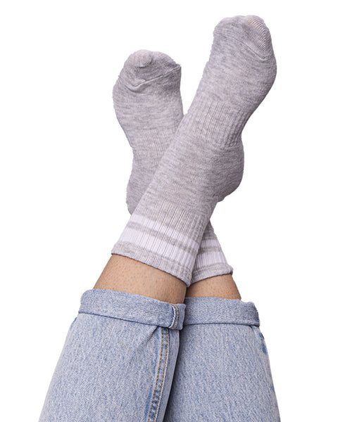 Media Casual Unisex x 3#color_993-rayas-rosa-gris-blanco