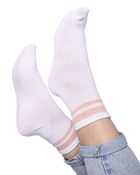 Media Casual Unisex x 3#color_993-rayas-rosa-gris-blanco