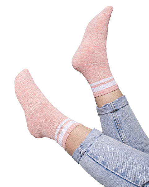Media Casual Unisex x 3#color_993-rayas-rosa-gris-blanco