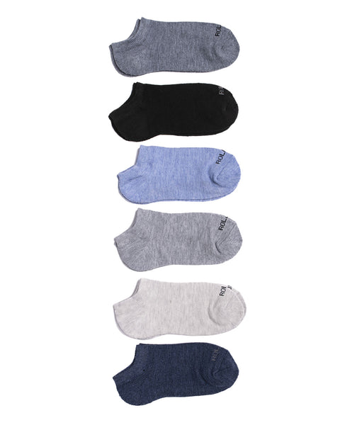 Media tobillera deportiva set x6 afelpada punta talón#color_991-surtido-azul-negro-gris