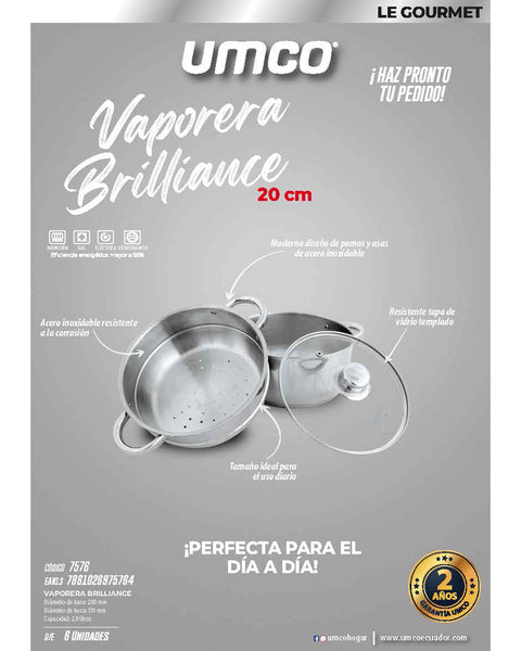 Vaporera Brilliance Induccion 20 cm#color_708-gris-plata