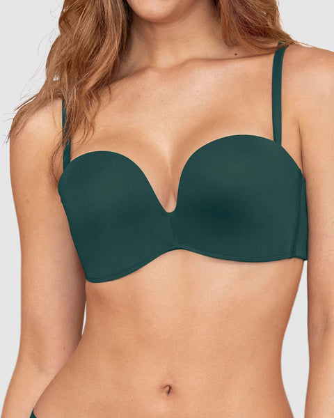 Brasier strapless antigravedad de realce alto sin arco#color_171-verde-oscuro