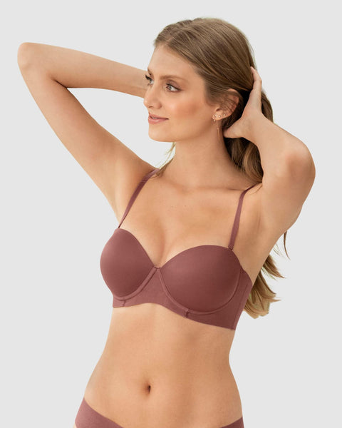 Brasier strapless antideslizante push up#color_922-terracota-oscuro