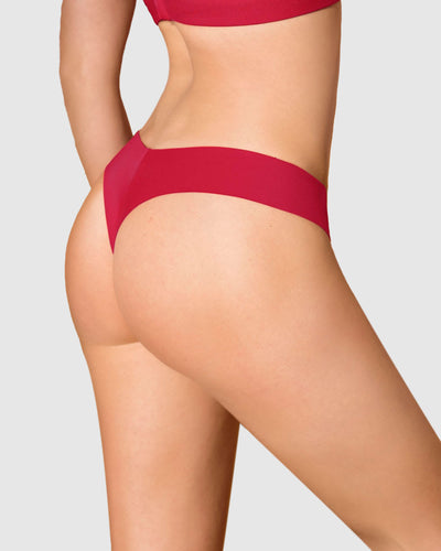 Panty brasilera invisible ultraplano sin elásticos y de pocas costuras#color_309-rojo