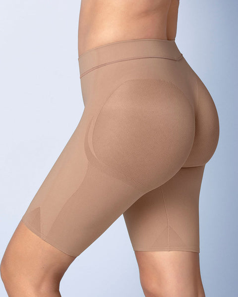 Panty faja seamless con efecto levanta glúteos#color_852-cafe-medio