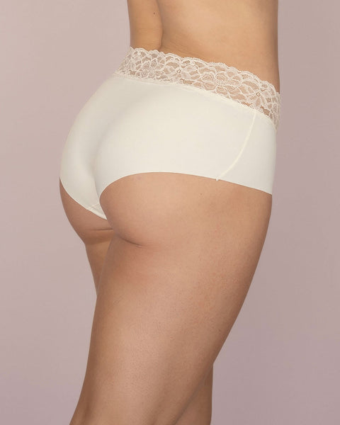 Panty hipster en tela ultraliviana con franja de encaje#color_253-marfil