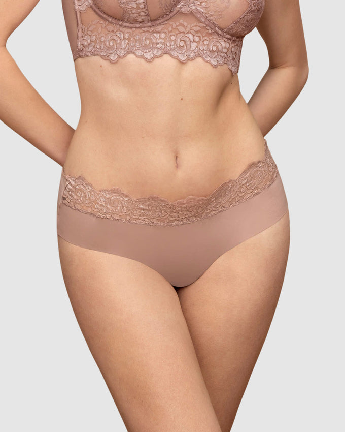 Sexy panty cachetero en tela ultraliviana con encaje comodidad total#color_305-palo-de-rosa