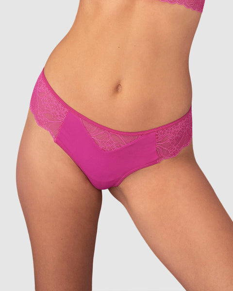 Panty estilo tanga brasilera con laterales y encaje#color_053-rosa-intenso