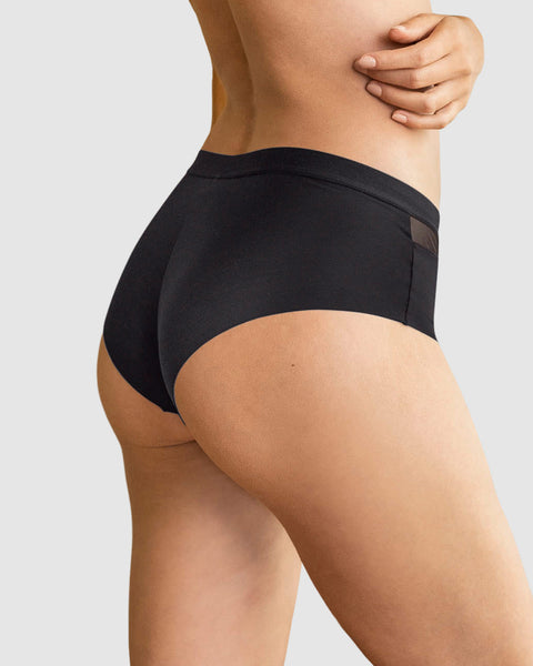 Panty cachetero con franja transparente decorativa#color_700-negro