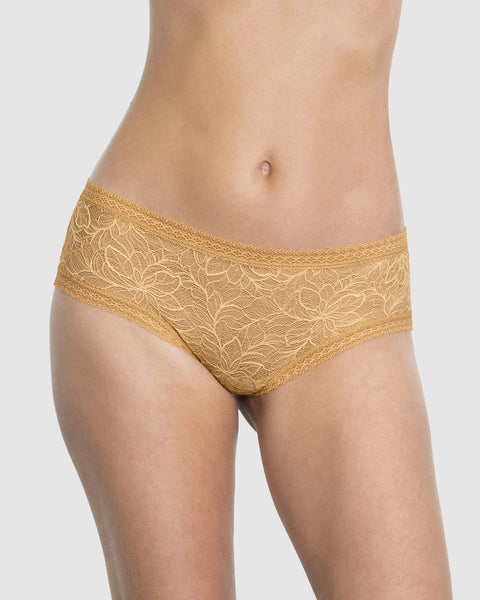 Panty cachetero en encaje floral#color_127-dorado