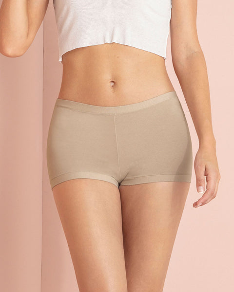 Paquete x 3 boxers con excelente cubrimiento de cola y abdomen#color_991-blanco-cafe-claro-marfil