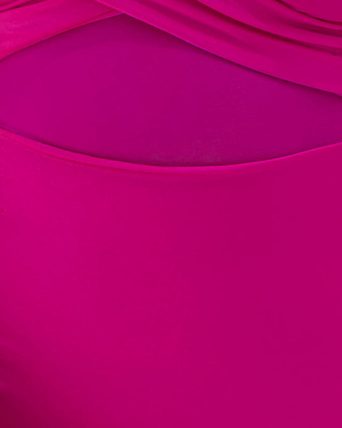 Traje de baño entero con escote cruzado y tela con brillo#color_944-rosado