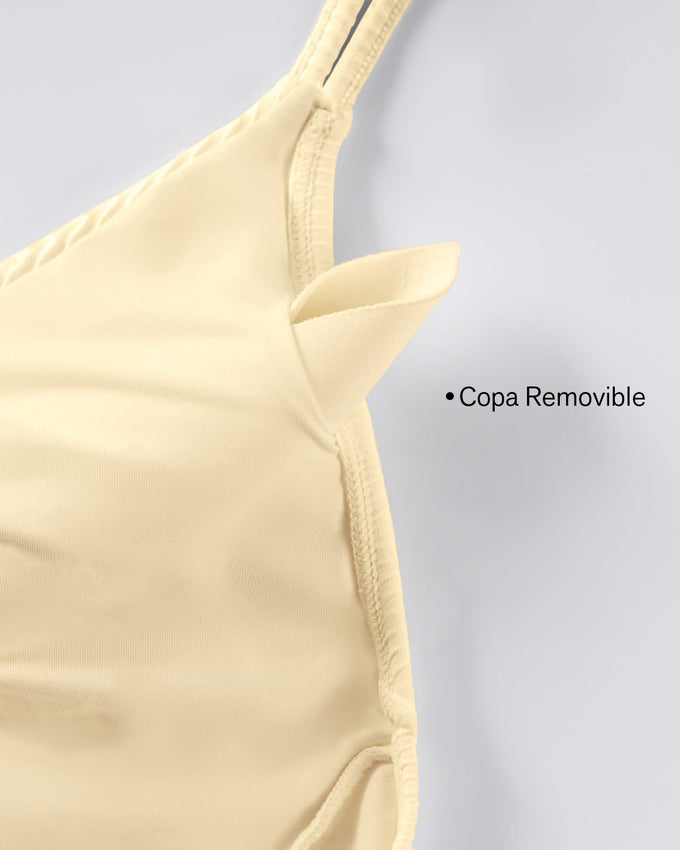 Traje de baño de control suave en abdomen con argolla ecoamigable#color_898-marfil