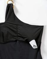 Traje de baño de control con cargaderas asimétricas#color_700-negro
