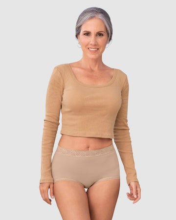 Paquete x 3 panties clásicos de ajuste y cubrimiento total#color_984-blanco-cafe-claro-marfil