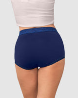 Paquete x 3 confortables panties clásicos de ajuste y cubrimiento total#color_s20-azul-oscuro-habano-rosa
