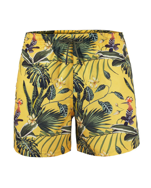 Pantaloneta corta de baño para hombre elaborada con pet reciclado#color_128-estampado-amarillo