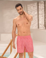 Pantaloneta corta de baño para hombre elaborada con pet reciclado#color_339-rosado-anclas