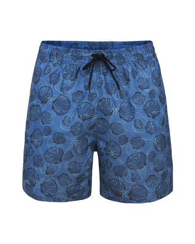 Pantaloneta de baño masculina con práctico bolsillo al lado derecho#color_052-estampado-conchas-azul