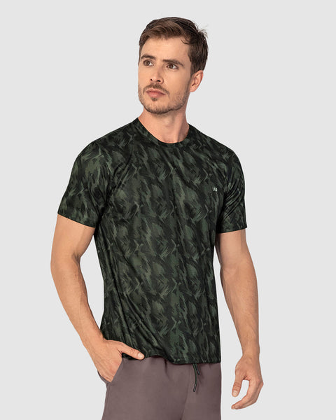 Camiseta deportiva masculina con tecnología de secado rápido#color_060-verde-oscuro-estampado