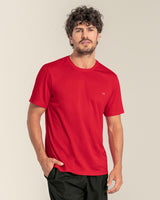 Camiseta deportiva masculina semiajustada de secado rápido#color_370-rojo