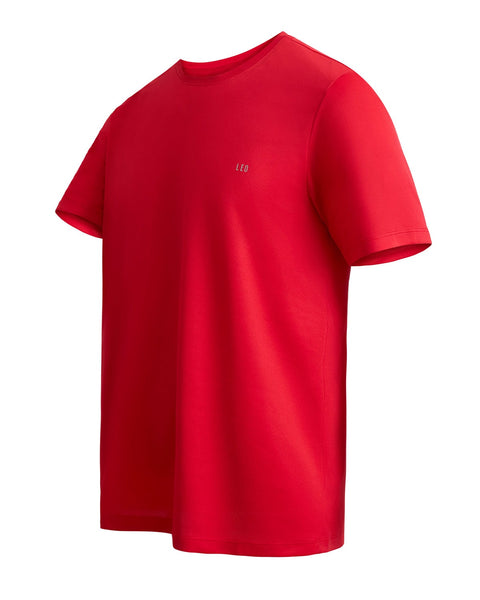 Camiseta deportiva masculina semiajustada de secado rápido#color_370-rojo