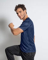 Camiseta deportiva masculina semiajustada de secado rápido#color_542-azul