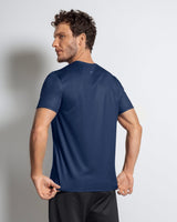 Camiseta deportiva masculina semiajustada de secado rápido#color_542-azul