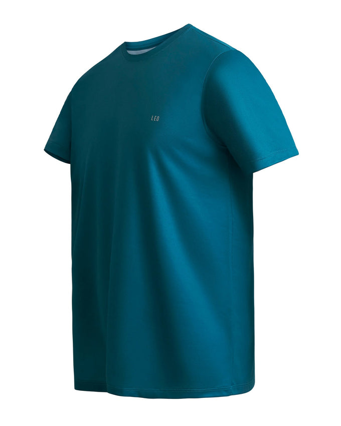 Camiseta deportiva masculina semiajustada de secado rápido#color_674-verde-medio