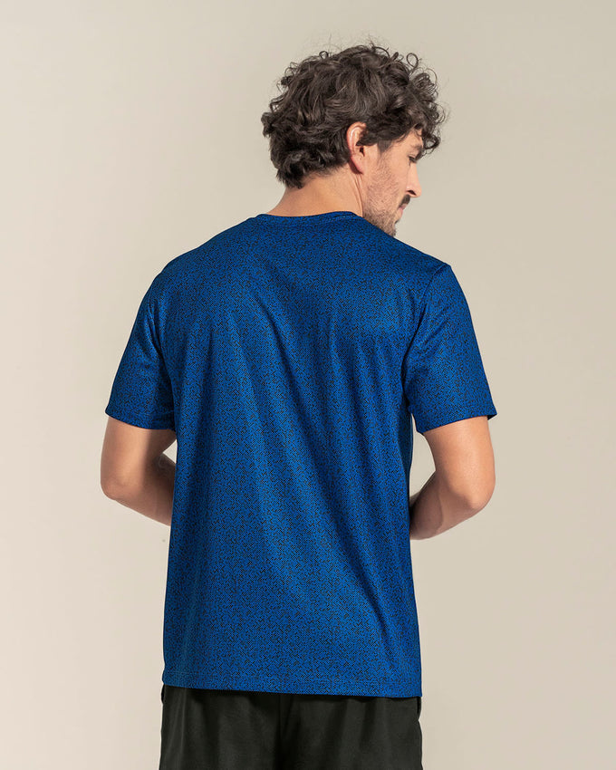 Camiseta deportiva masculina semiajustada de secado rápido#color_a62-estampado-azul