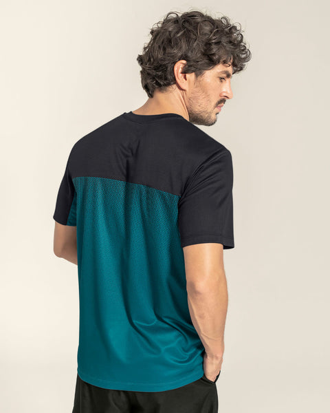 Camiseta deportiva masculina tecnología de secado rápido#color_663-estampado-azul