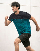 Camiseta deportiva masculina tecnología de secado rápido#color_663-estampado-azul