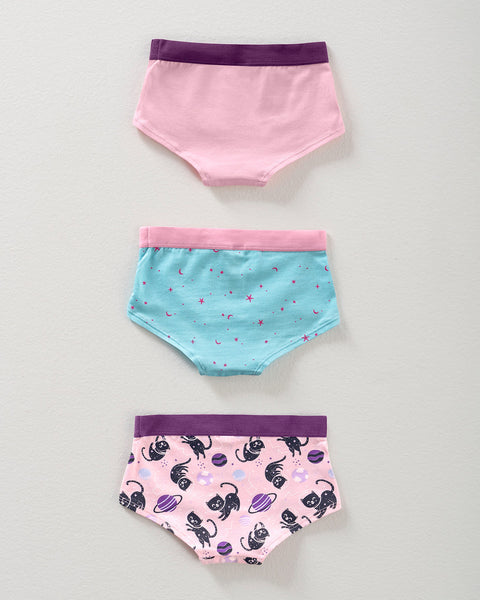 Paquete x 3 panties tipo hipster en algodón suave para niña#color_s43-rosado-gatos-azul