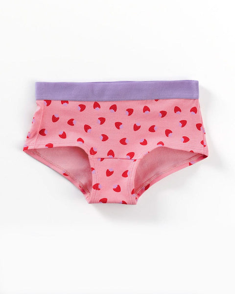 Paquete x 5 panties tipo hipster en algodón suave para niña#color_s23-blanco-naranja-frutas-fresas-rosado