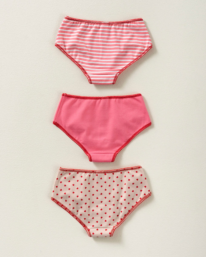 Paquete x 3 panties clásicos en algodón suave para niña#color_s25-corazones-rosado-rayas