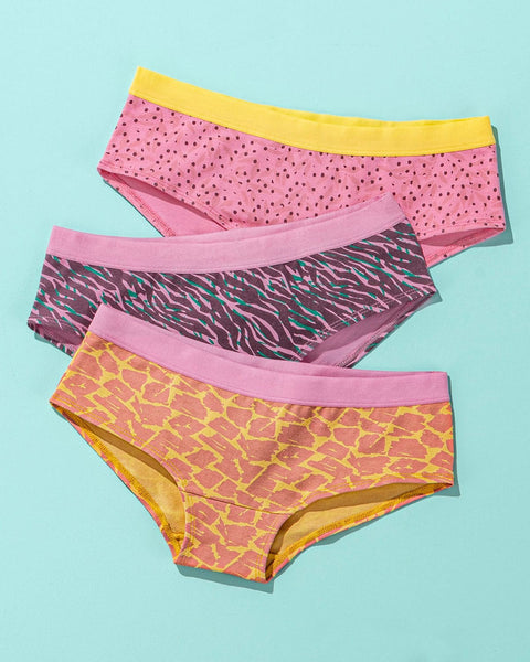 Paquete x 3 panties estilo hipster en algodón#color_s31-multicolor