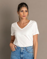 Camiseta básica manga corta con cuello en V#color_018-marfil
