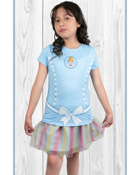 Camiseta niña mc princesa frozen#color_569-celeste