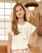 Camiseta de pijama para niña con estampado localizado