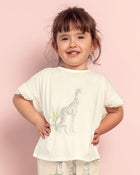 Camiseta de pijama para niña con estampado localizado