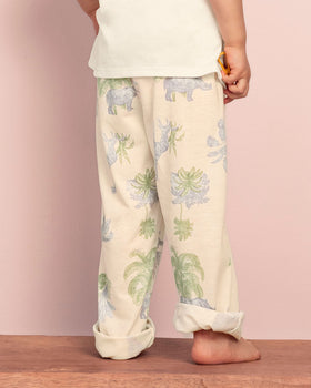 Pantalón largo de pijama para niña estampado continuo#color_002-blanco-estampado