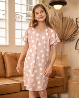 Batola corta de pijama para niña#color_145-estampado-puntos