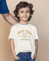 Camiseta manga corta con cuello tejido para niño#color_016-blanco