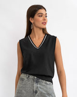 Chaleco con cuello en v#color_700-negro