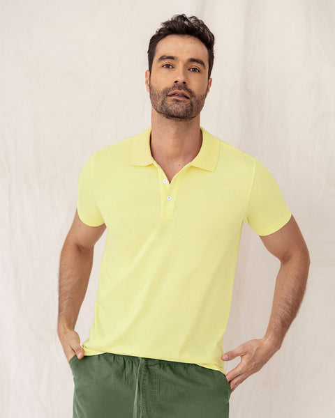 Camiseta tipo polo en jersey#color_111-amarillo