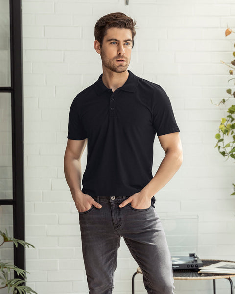 Camiseta tipo polo en jersey#color_700-negro