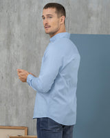 Camisa manga larga con botones funcionales para hombre#color_159-azul