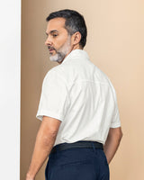 Camisa manga corta con botones funcionales#color_000-blanco